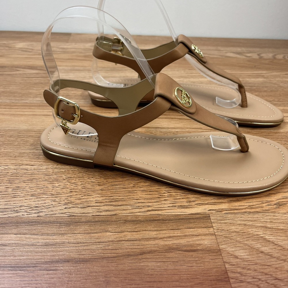 Guess Caramel T-Strap Women's Sandals Tan Size 6 NEW - Picture 4 of 10